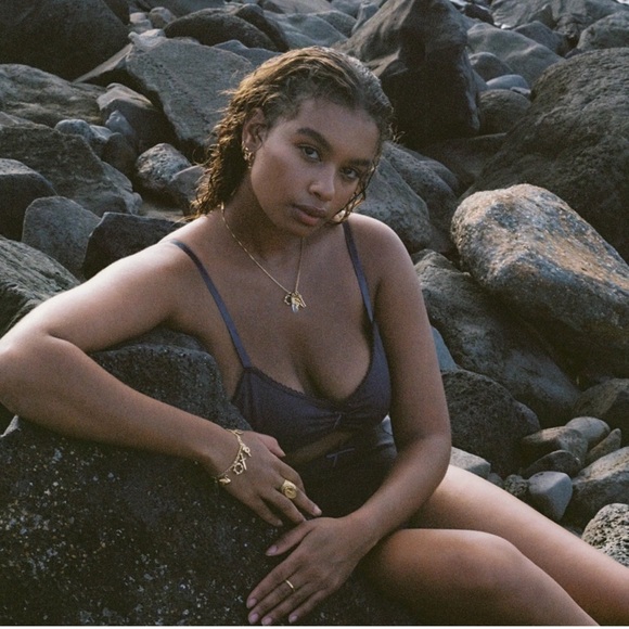 Spell & The Gypsy Six Degrees Gold Vermeil Charm Necklace Sword Snake Crystal - Picture 4 of 6